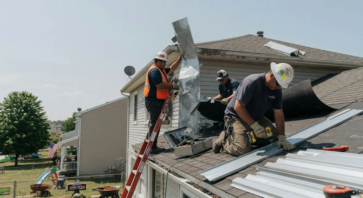 Storm Damage Metal Roof Repair in Footville, WI
